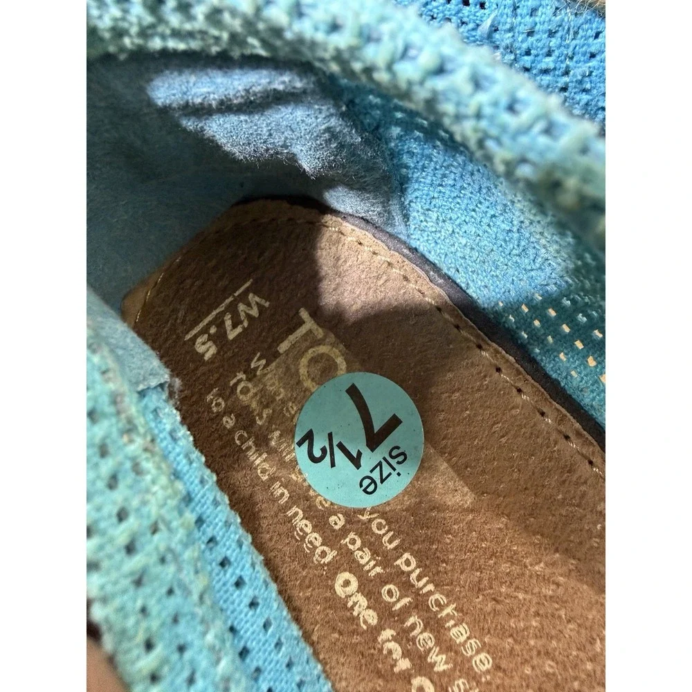 TOMS Blue‎ Slip On Sneakers Women’s US 7.5 Casual Canvas Comfort